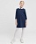 Платье с рукавом 3/4 и декоративным бантом из плотного трикотажа синее Button Blue, школьная форма для девочек  фото, kupilegko.ru